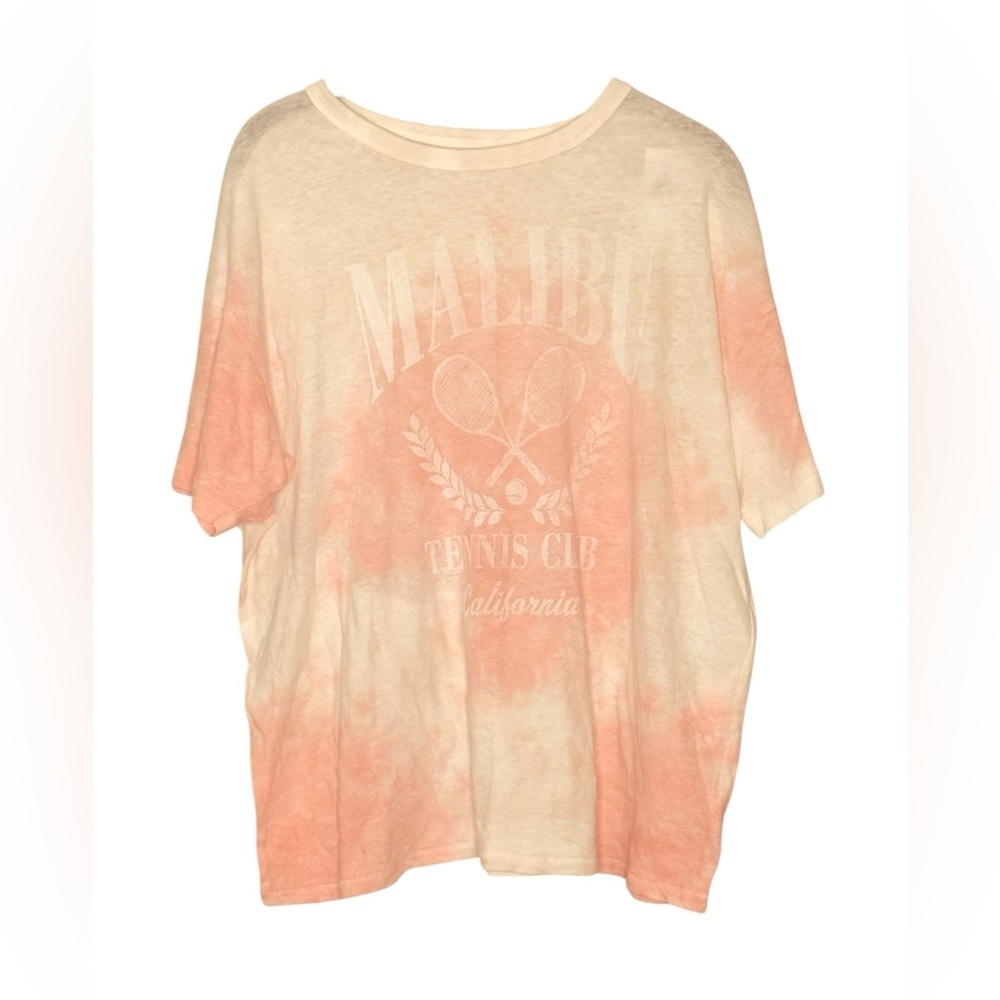 American Eagle Outfitters Malibu Tennis Club Pink & White Graphic Tee NWT S M - Picture 9 of 11